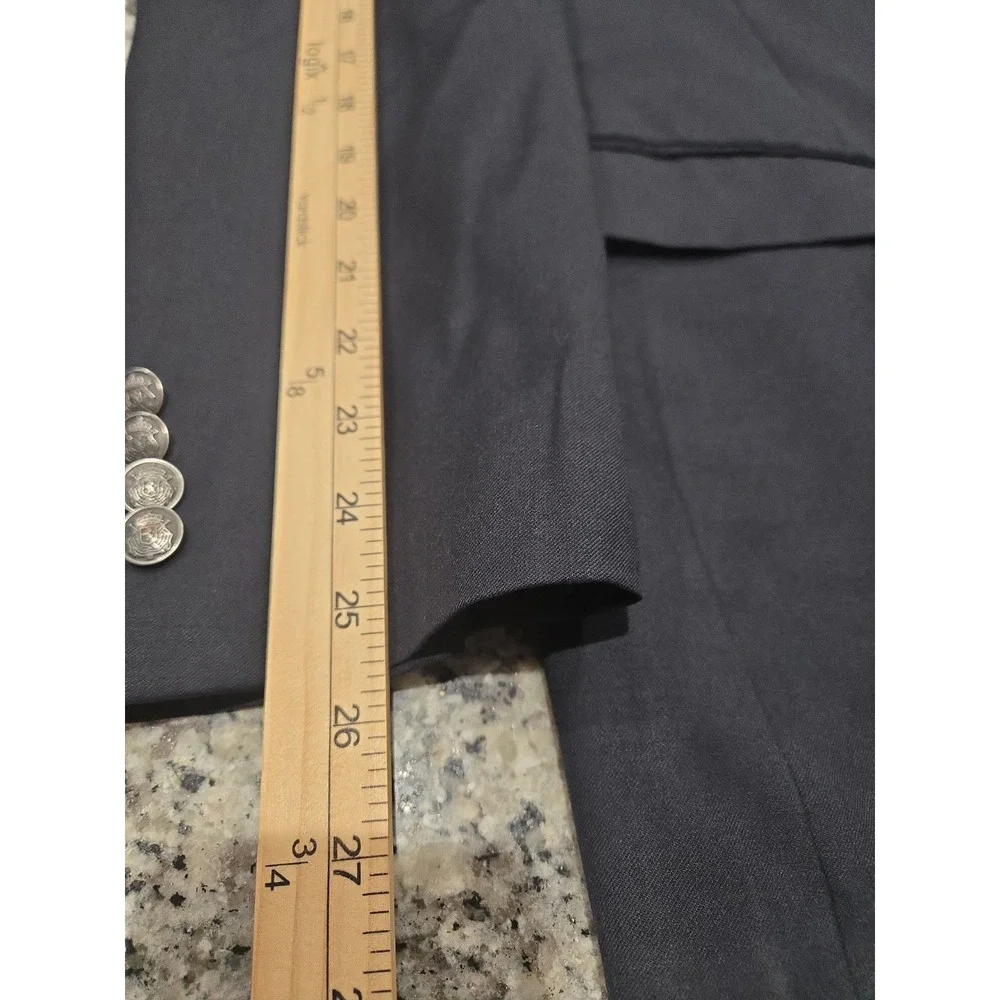 Michael Michael Kors Macy's Men Store Navy Blazer Jacket 42L 70% Wool Preppy